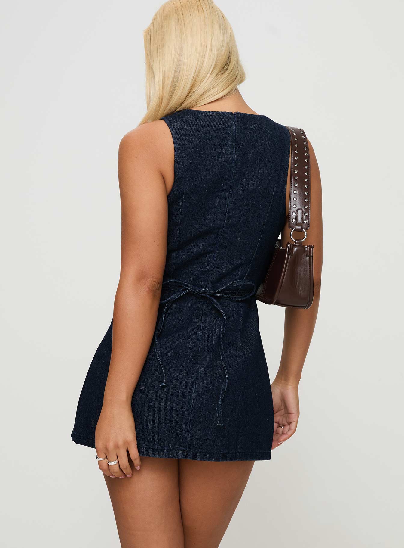 Ainsleigh Shift Denim Playsuit Dark Wash Tall